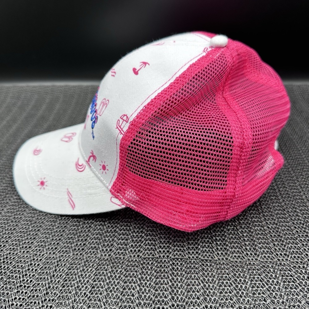 Blue Wahoos Trucker Hat Hook And Loop Adjust Pink /White - Picture 2 of 7